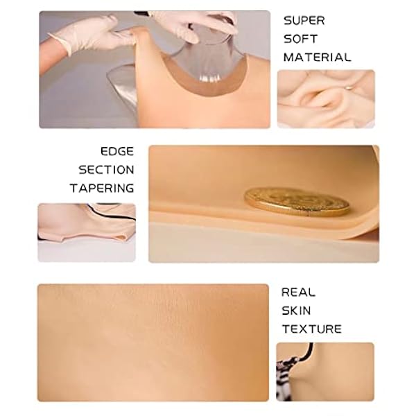 GorgeousU Pechos de silicona con cuello redondo para copa C-G de silicona para pechos falsificados para Crossdressers transgénero Dragqueen